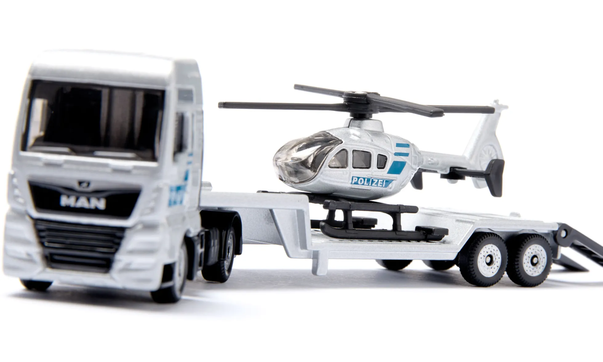 siku MAN Lkw mit Polizei Helikopter